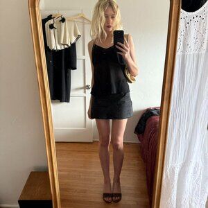 American Vintage Women's Black and Grey Vest